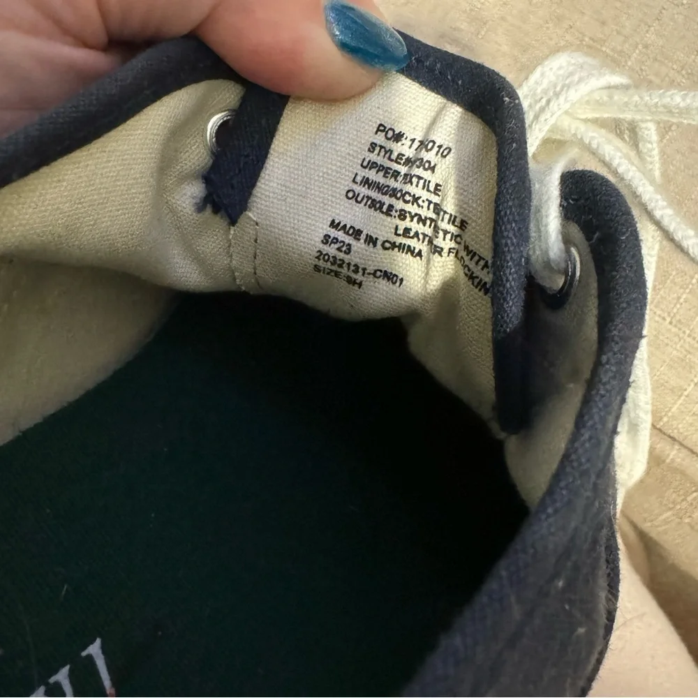 J. Crew Navy Canvas Low-Top Sneakers with White Soles - Picture 6 of 7